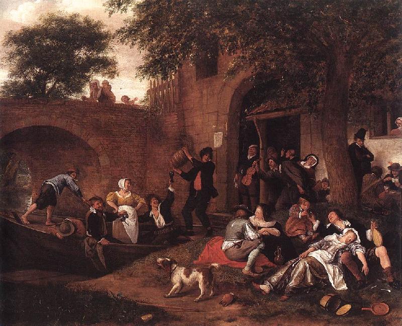 Jan Steen Leaving the Tavern oil painting image